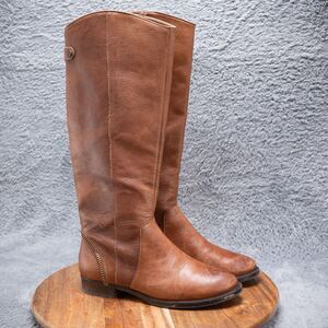 Arturo Chiang Leather Knee High Riding Boots in Cognac Brown Size 8 M